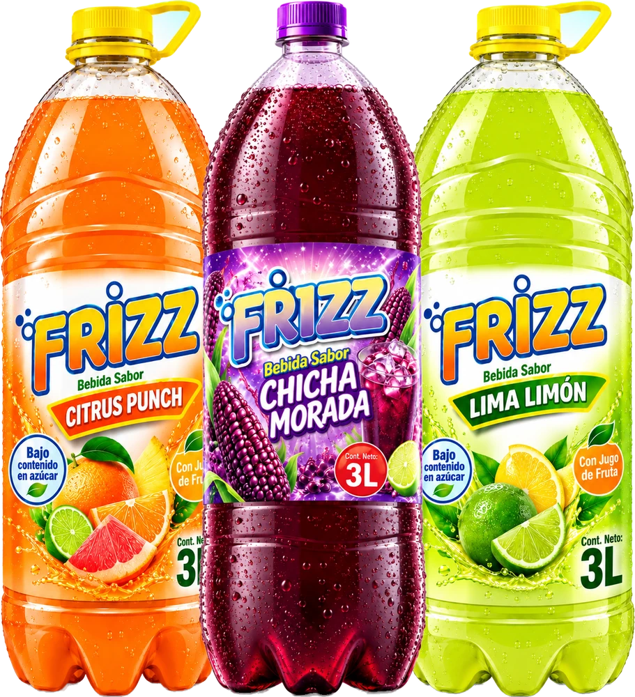 Frizz 3 L Citrus Punch, Chicha Morada y Lima Limón