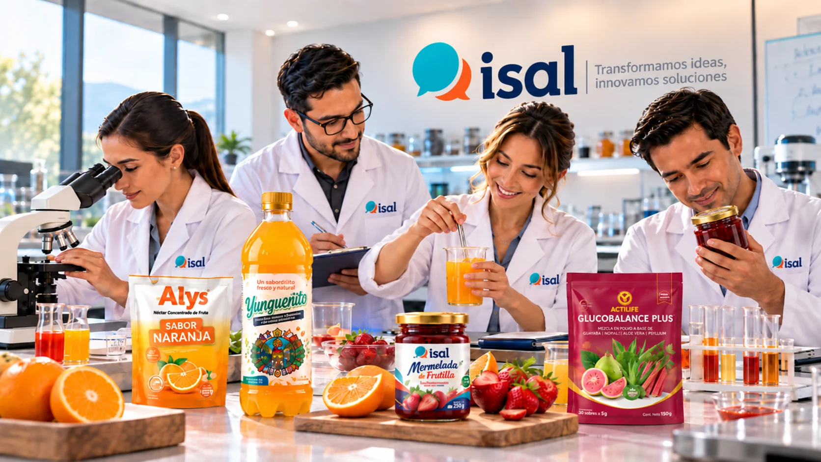 Equipo de desarrollo de ISAL trabajando con los productos